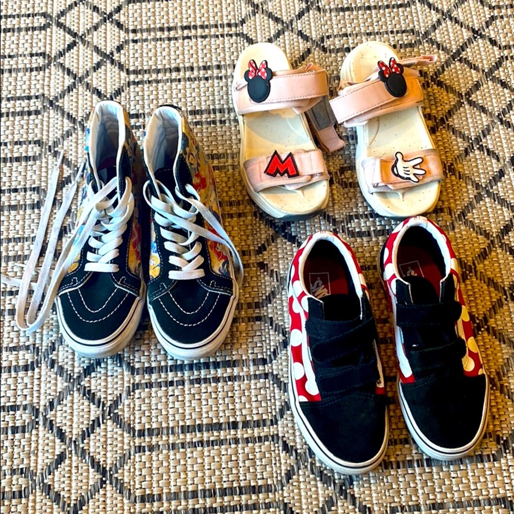 Girls size 3 Disney Shoes Bundle Vans Zara sandals
